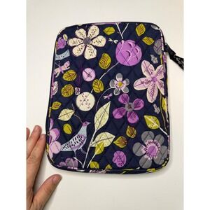 Vera Bradley Night and Day Indigo Quilted Tablet Sleeve Floral Bird Navy Purple